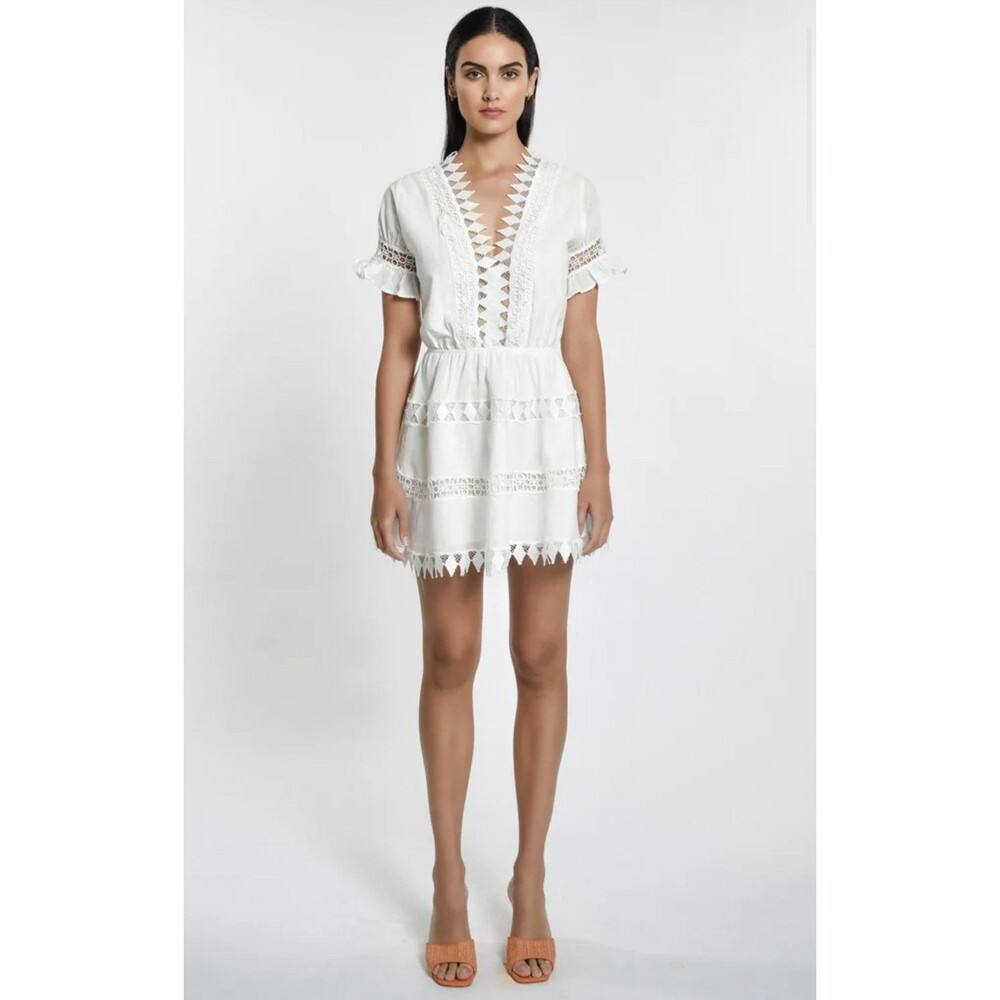 Peixoto White Ora Embroidered Swimsuit Cover Up Dress XL MSRP $248